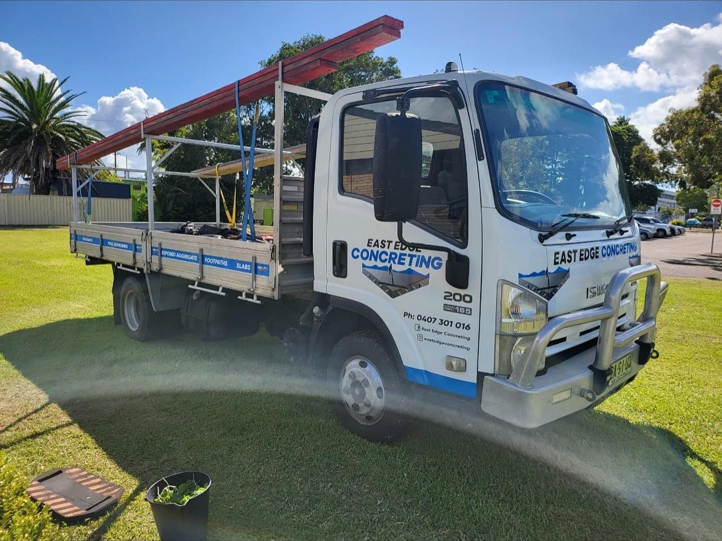 Signwritten East Edge Concreting truck