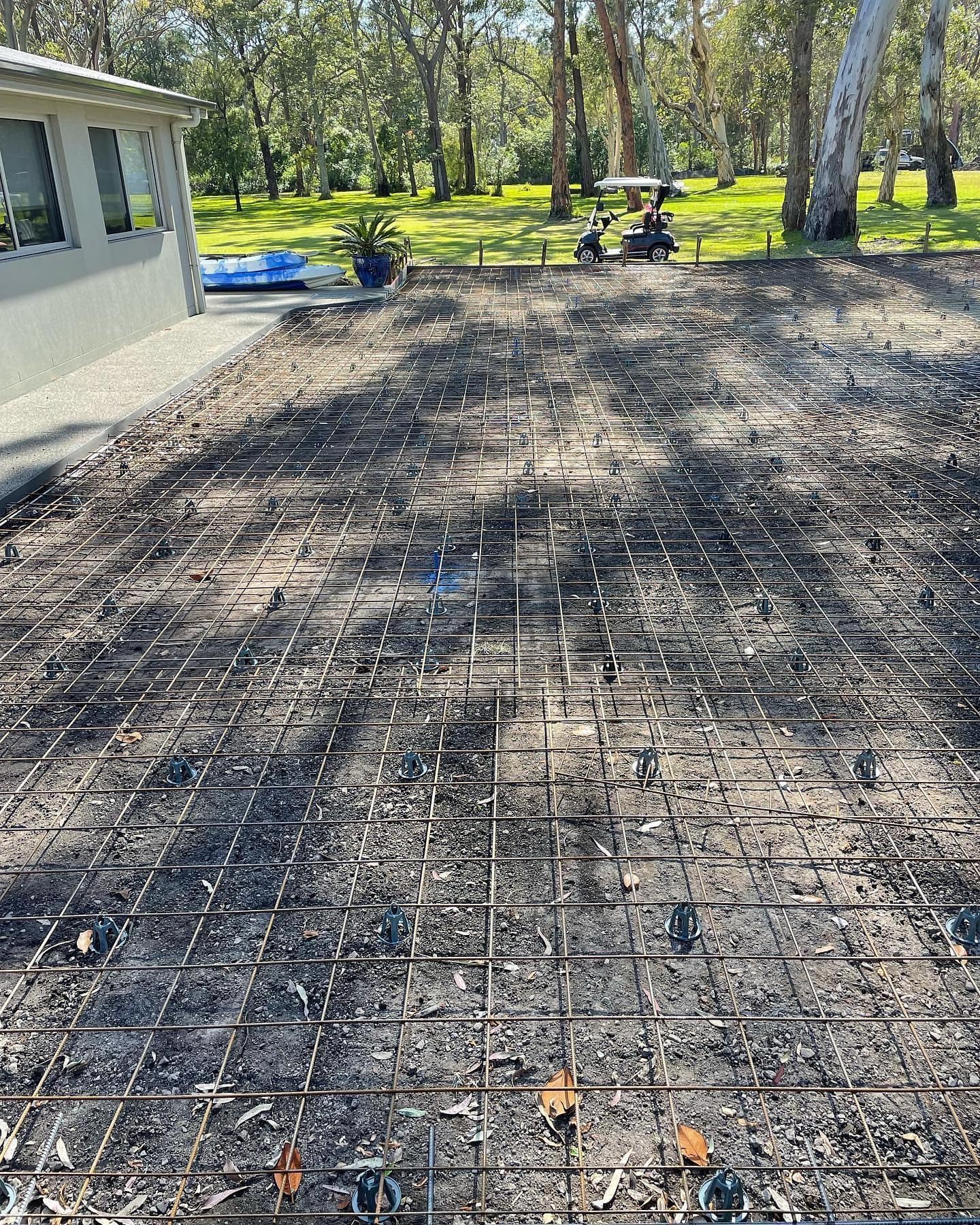 Fresh section of the acreage driveway going in, by East Edge Concreting